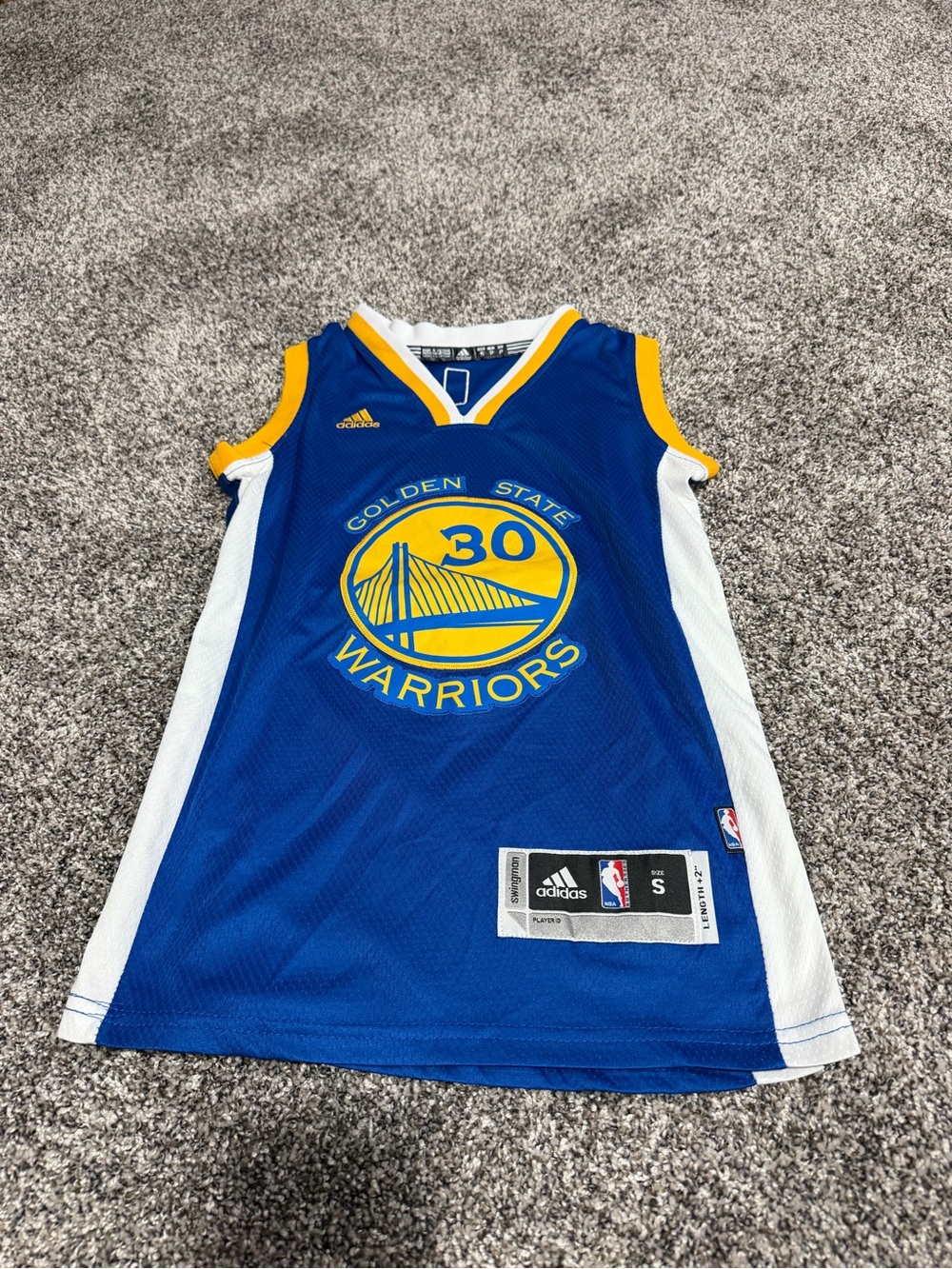 Adidas Golden State Warriors Blue Kids Jersey small- Stephen Curry #30